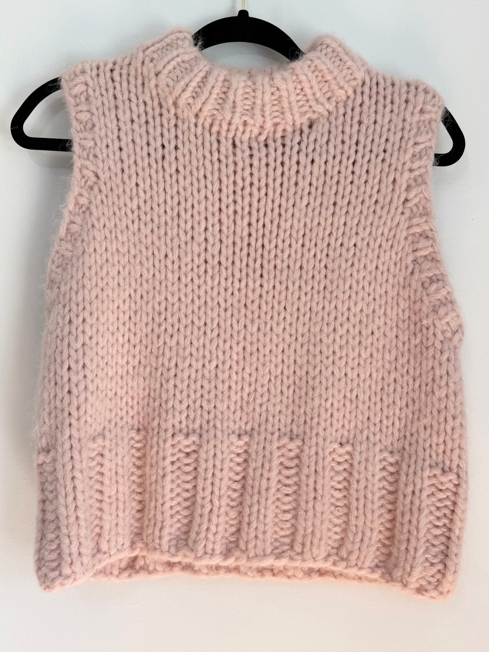 Zara alpaca wool vest thick knit chunky pink size small